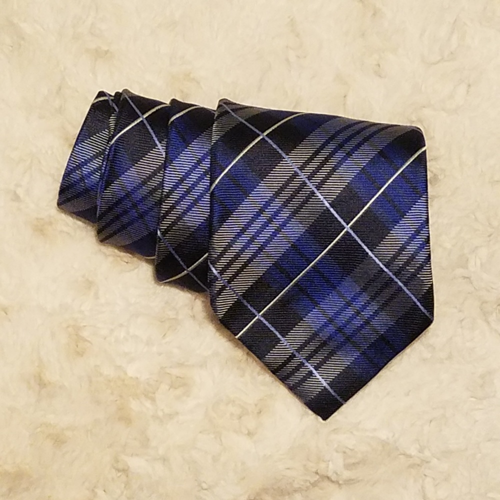 US Polo Association 100% Silk Plaid Tie